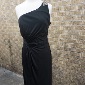 Black one shoulder formal gown